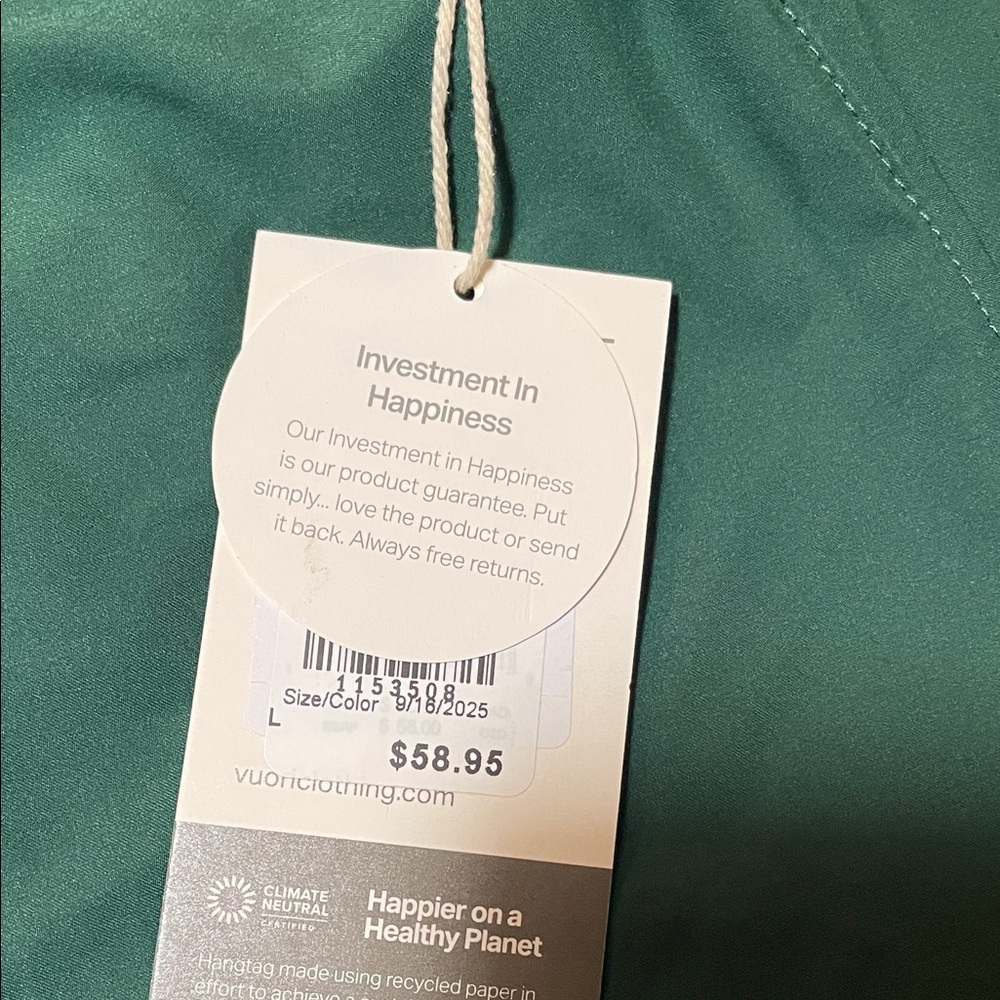 Vuori Green Athletic Shorts with Drawstring - Picture 4 of 5